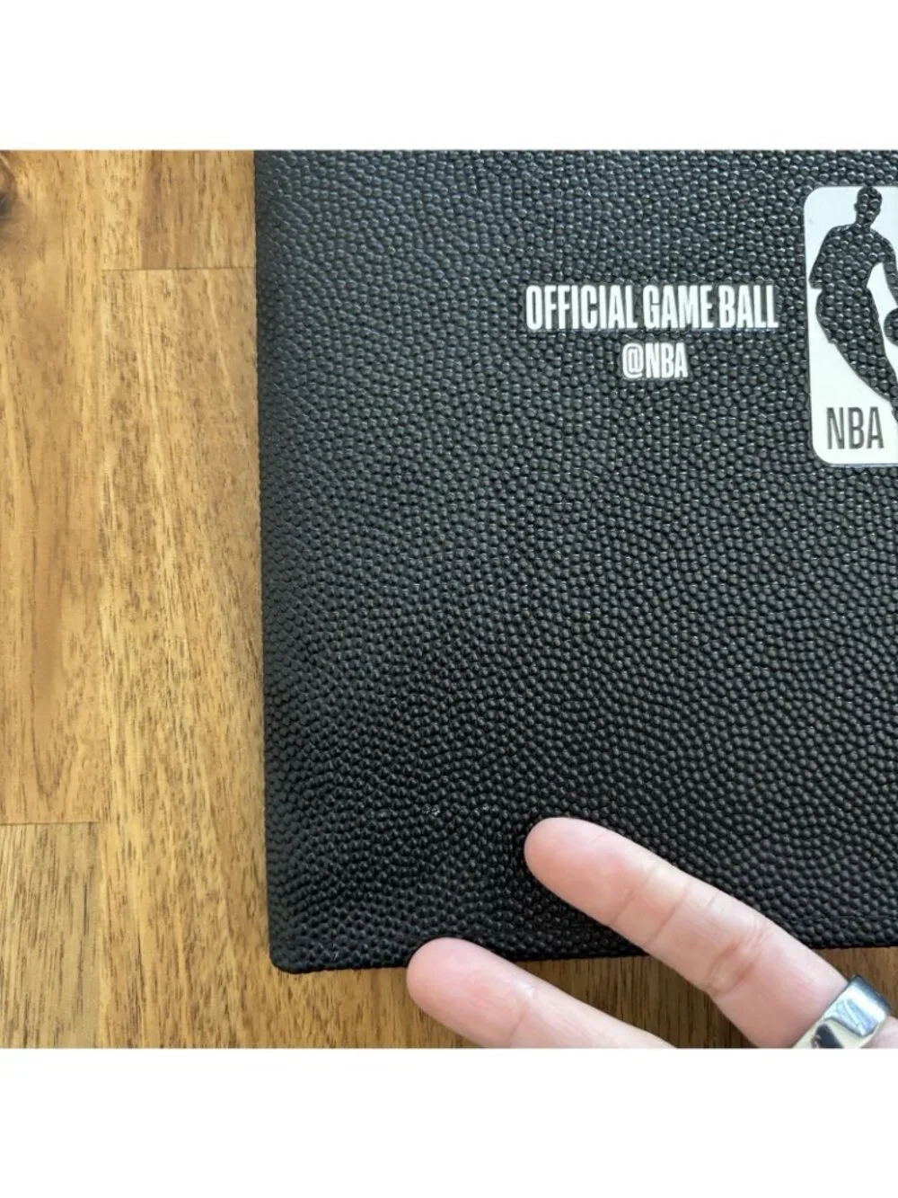 Spalding Official JR NBA Portfolio Notepad Adam Silver‎ Black Basketball Texture